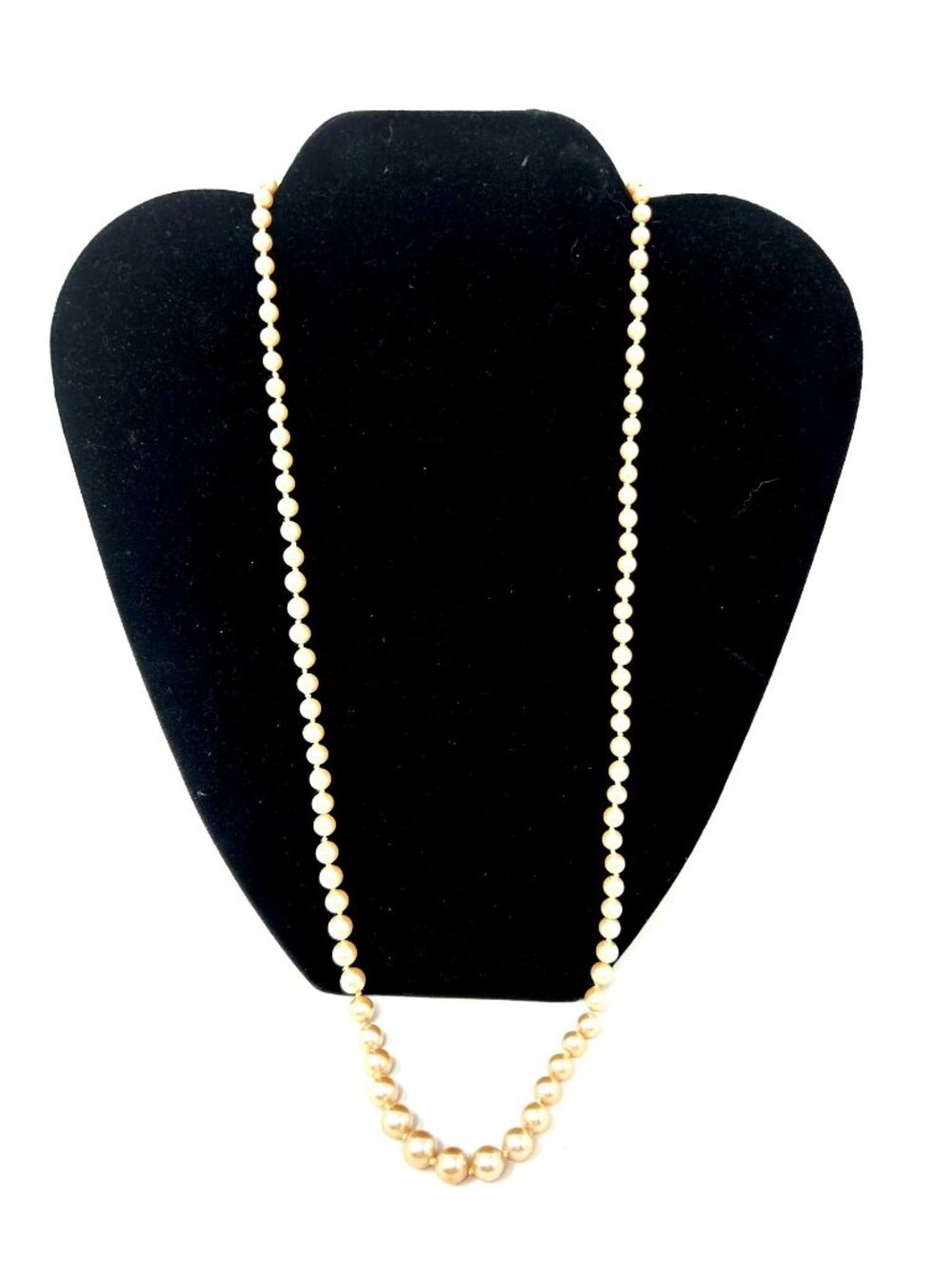Vintage Monet Signed 22" Hand-knotted Faux Pearl Necklace